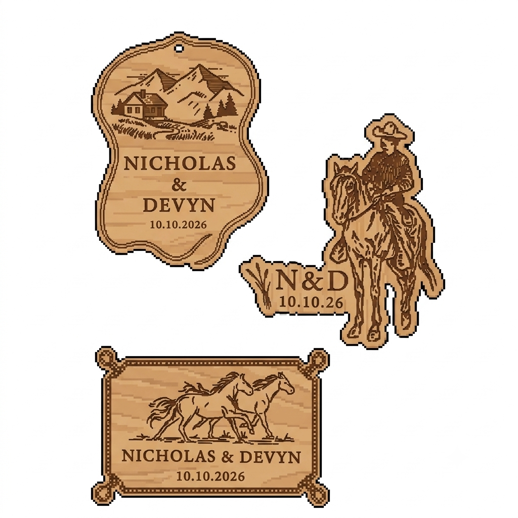 🧲 Custom Laser Engraved Wooden Magnets (10 Pieces)