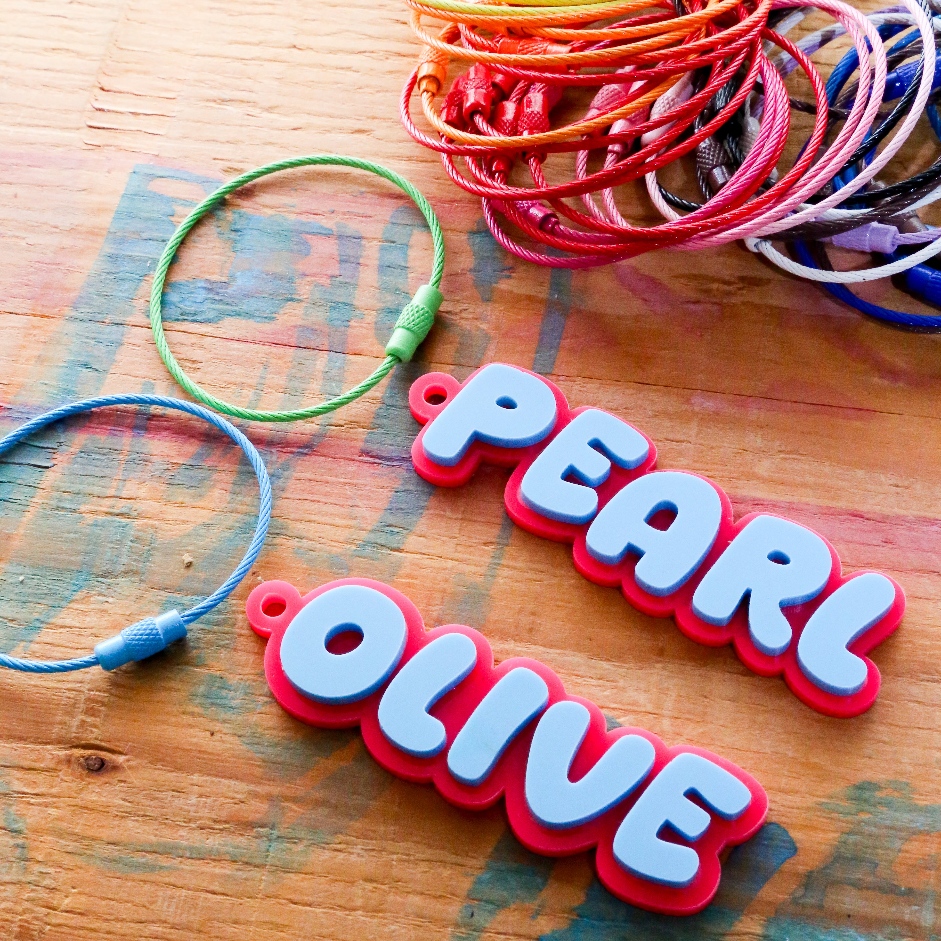 📟 Custom Bubble Name Keychain